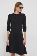 Sukienki - Tommy Hilfiger sukienka wełniana kolor czarny mini rozkloszowana - miniaturka - grafika 1