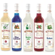 Syropy i koncentraty owocowe - Zestaw 5 syropów Blue Curacao, Grenadina, Cukrowy, Kokos, Mojito Mint 490 ml x 5 - miniaturka - grafika 1