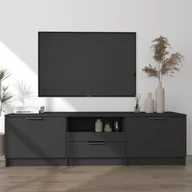 Szafki RTV - Lumarko Szafka pod telewizor, czarna, 140x35x40 cm - miniaturka - grafika 1