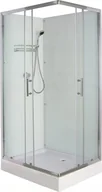 Kabiny prysznicowe - Savana Kabina prysznicowa narożna prostokątna 100x80x200 biała - miniaturka - grafika 1