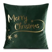 Pozostałe akcesoria świąteczne - Poszewka świąteczna Joy 45 x 45 cm Merry Christmas zielono-złoty - miniaturka - grafika 1