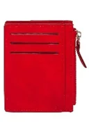 Portfele - Portfel na karty z suwakiem czerwony - miniaturka - grafika 1