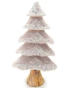 Choinki - Choinka sztuczna z futerkiem brokatem kryształowa glamour szara 60 cm - miniaturka - grafika 1