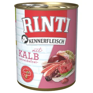 16 + 2 gratis! RINTI, 18 x 800 g - Cielęcina - Mokra karma dla psów - miniaturka - grafika 1