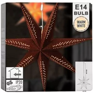 Bombki - Gwiazda świecąca welurowa brązowa wisząca 60 cm - miniaturka - grafika 1