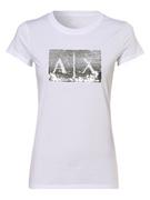 Koszulki i topy damskie - Armani Exchange - T-shirt damski, biały - miniaturka - grafika 1