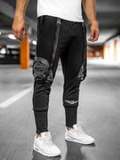 Spodnie sportowe męskie - Czarne bojówki spodnie męskie joggery dresowe Bolf 6583A - miniaturka - grafika 1