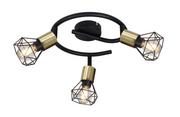 Lampy sufitowe - Globo Xara I 54802S-3AB plafon lampa sufitowa 3x40W E14 czarny/mosiądz - miniaturka - grafika 1