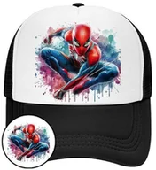 Czapki i chusty sportowe męskie - Czapka z Daszkiem SpiderMan Czarna z Nadrukiem Na Lato Siatka Bejsbolówka - miniaturka - grafika 1