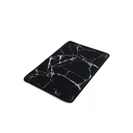 Dywaniki łazienkowe - Czarno-biały dywanik łazienkowy z marmurkowym motywem Foutastic Marble, 60x40 cm - miniaturka - grafika 1