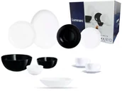 Serwisy obiadowe - Serwis obiadowy kawowy Diwali Luminarc 44 elementy czarno białe talerze - miniaturka - grafika 1