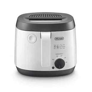 De'Longhi FS3061 Frytkownica z koszem wyjmowanym i nadaje się do mycia w zmywarce, nieprzywierająca, regulowany termostat, kompaktowa konstrukcja, pojemność 2,3 l, 1800 W, biała/szara - Frytkownice - miniaturka - grafika 1
