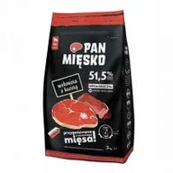Sucha karma dla psów - Pan Mięsko Karma sucha dla psa wołowina z koziną pies średni M 3 kg - miniaturka - grafika 1