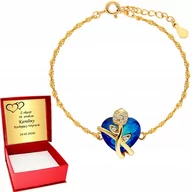 Bransoletki - ﻿ZŁOTA Bransoletka Damska Serce Róża Srebro Grawer - miniaturka - grafika 1