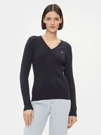 Swetry damskie - Gant Sweter 4800101 Granatowy Slim Fit - miniaturka - grafika 1