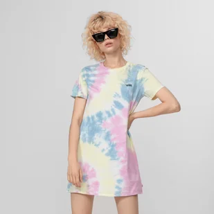 Damska sukienka shirtowa tie-dye mini VANS SPIRALING TEE DRE Orchid - różowa - Koszulki sportowe damskie - miniaturka - grafika 1