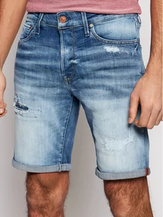 Spodenki męskie - Jack&Jones Szorty jeansowe Rick 12171883 Niebieski Regular Fit - grafika 1