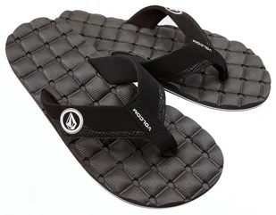 japonki męskie VOLCOM RECLINER SANDALS Black/White - Klapki i japonki męskie - miniaturka - grafika 1
