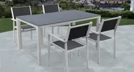 Meble ogrodowe - Zestaw aluminiowych  mebli ogrodowych stół + 4 krzesła ORLIK - miniaturka - grafika 1