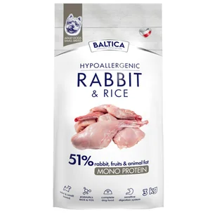 Baltica Adult Rabbit & Rice XS/S 3kg - Sucha karma dla psów - miniaturka - grafika 1