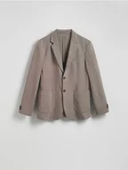 Kurtki męskie - Reserved - Marynarka slim fit z domieszką wiskozy - brązowy - miniaturka - grafika 1