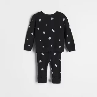 Komplety dla niemowląt - Reserved - Bawełniana koszulka ze spodniami - Czarny - grafika 1