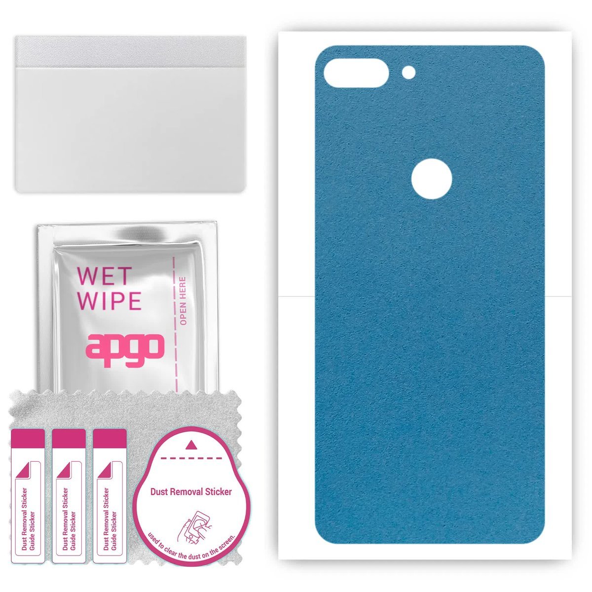 Folia naklejka skórka strukturalna na TYŁ Zamsz do HTC Wildfire E Lite - Zamsz Niebieski - apgo SKINS