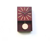 Zegary - Drewniany Mahoniowy zegar ścienny z wahadłem - miniaturka - grafika 1