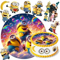Batoniki - OPŁATEK NA TORT MINIONKI + TEKST + POSTACIE JADALNA DEKORACJA - miniaturka - grafika 1