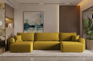 Sofa w kształcie U CAPRI narożnik tkanina Poso żółty - Narożniki - miniaturka - grafika 1