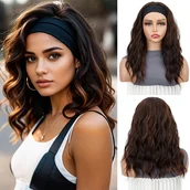 Pozostałe akcesoria fryzjerskie - TEMU Peruka z Regulowaną Opaską Bez Kleju - Krótki Falowany Ramion, Kręcone Syntetyczne Włosy, bez Użycia Kleju na Co Dzień, Imprezy i Wydarzenia, - miniaturka - grafika 1