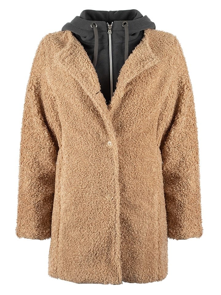 Roadsign Pluszowy płaszcz w kolorze jasnobrązowym