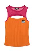 Koszulki dla dziewczynek - Dkny top dziecięcy kolor pomarańczowy - DKNY - miniaturka - grafika 1