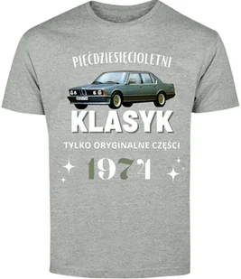 T-SHIRT MĘSKI BMW NA 50 URODZINY PREZENT KOSZULKA SZARA R-S A38 - Koszulki męskie - miniaturka - grafika 1