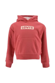 Bluzy dla dziewczynek - Levi's bluza dziecięca kolor czerwony z kapturem - grafika 1