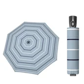 Parasole - Automatyczna parasolka damska do torebki DOPPLER Fiber Magic, niebieska w paski - miniaturka - grafika 1