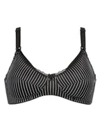 Biustonosze ciążowe - Naturana Biustonosz w kolorze czarno-białym do karmienia - miniaturka - grafika 1