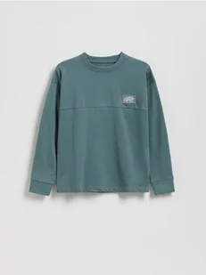 Reserved - Bawełniany longsleeve - morski - Bluzki dla chłopców - miniaturka - grafika 1