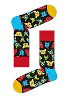 Skarpetki męskie - Happy Socks Funny Dog Sock, kolorowe i zabawne, Skarpety dla kobiet i mężczyzn, Czarny-Czerwony-Niebieski (36-40) - miniaturka - grafika 1
