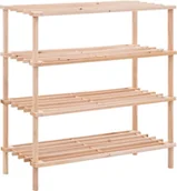 Szafki na buty - Stojak na buty z 4 półkami z litego drewna jodłowego - miniaturka - grafika 1