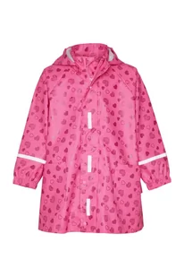 Kurtka przeciwdeszczowa w serduszka różowa - Kurtki i płaszcze dla dziewczynek - miniaturka - grafika 1