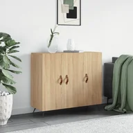 Komody - vidaXL Szafka, dąb sonoma, 90x34x80 cm, materiał drewnopochodny - miniaturka - grafika 1