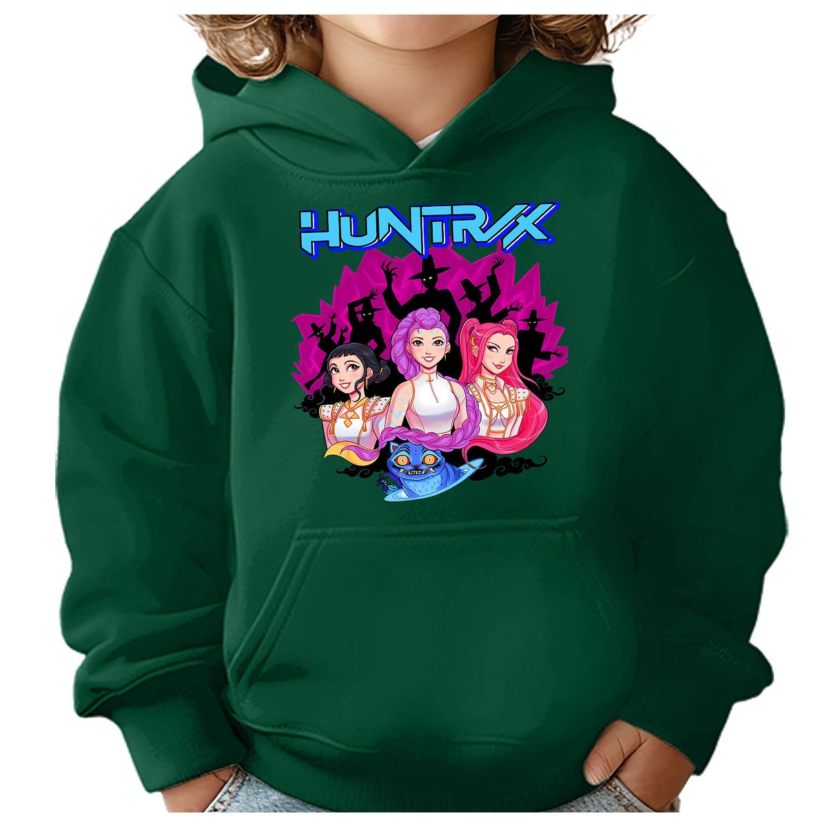 BLUZA DZIECIĘCA KPOP DEMON HUNTERS HUNTRIX 110-116 Z KAPTUREM BAWEŁNIANA