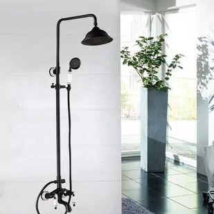 Bateria prysznicowa retro ATROPOS czarna - Baterie wannowe i prysznicowe - miniaturka - grafika 1