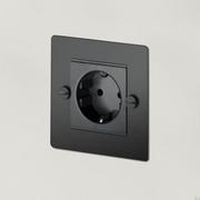 Gniazdka elektryczne - Gniazdo pojedyncze 1G Euro Socket - Czarne [C-Mg822] - miniaturka - grafika 1