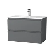 Szafki łazienkowe - Szafka łazienkowa pod umywalkę Krofam Arco 80 cm grafit mat 149-0113 - miniaturka - grafika 1