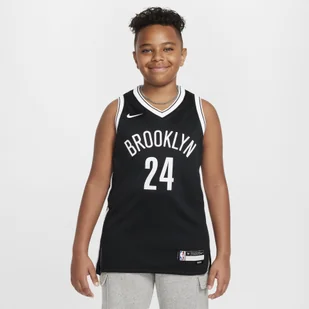 Koszulka dla dużych dzieci Brooklyn Nets Icon Edition 2021/22 Nike NBA Swingman - Czerń - Swetry męskie - miniaturka - grafika 1