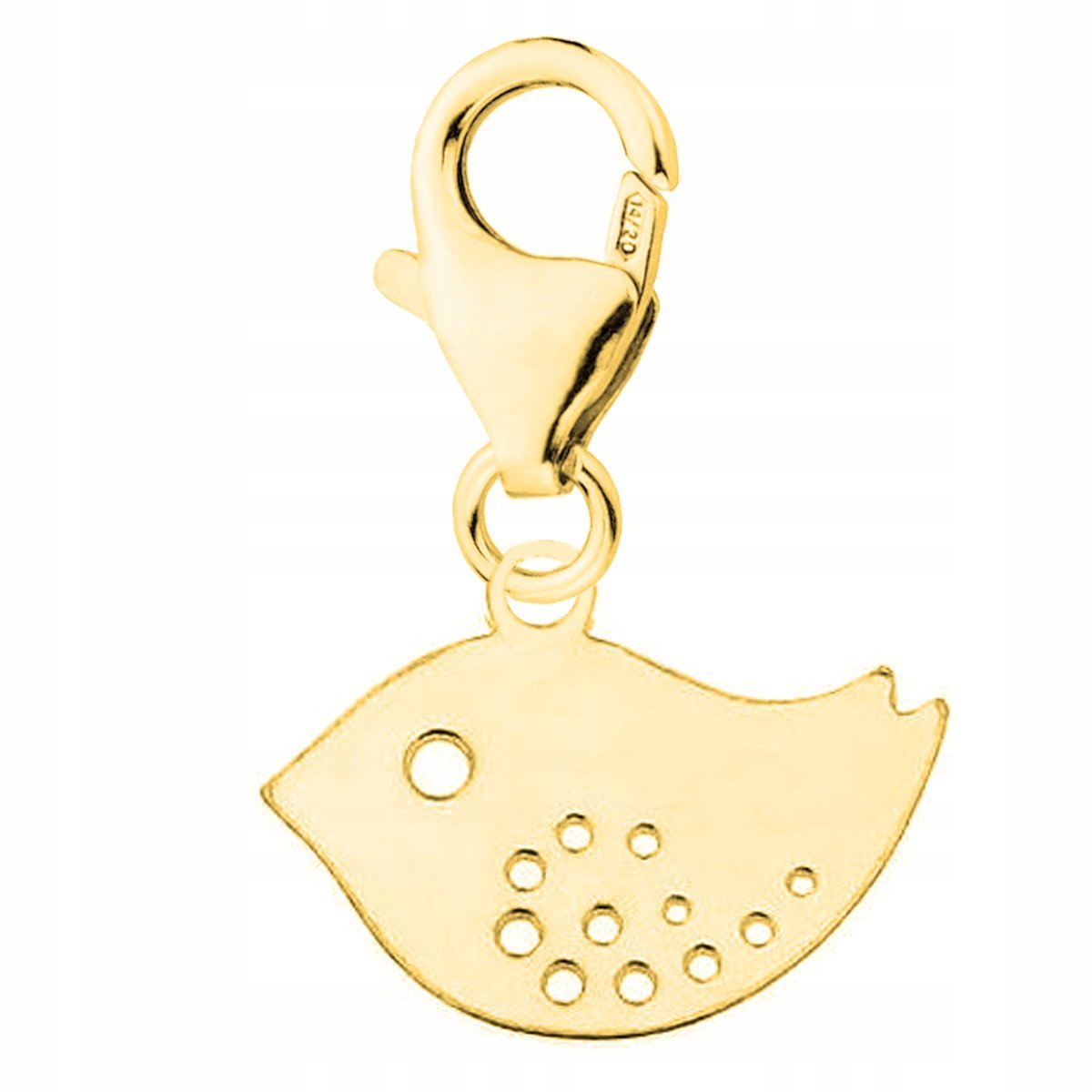 Złota Zawieszka Blaszka z Ptakiem Bird Ptak Karabińczyk SREBRO 925