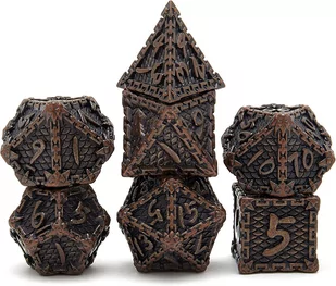 Kostki Rpg Miedziane Więzienie Zestaw 7 Metalowych Kości - Gry planszowe - miniaturka - grafika 1
