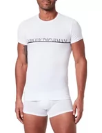 Koszulki męskie - Emporio Armani Męski T-shirt Crew Neck The New Icon, biały, XXL - miniaturka - grafika 1